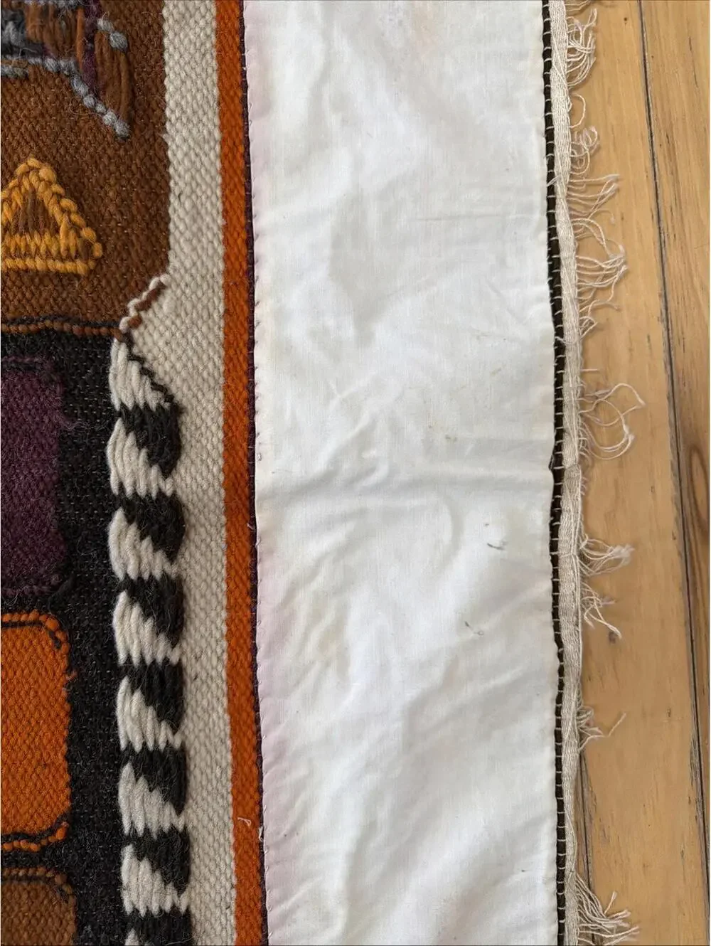 VTG Hand Woven Wool Rug Double Head Snake 46x28” Southwestern Rustic Lodge Ranch